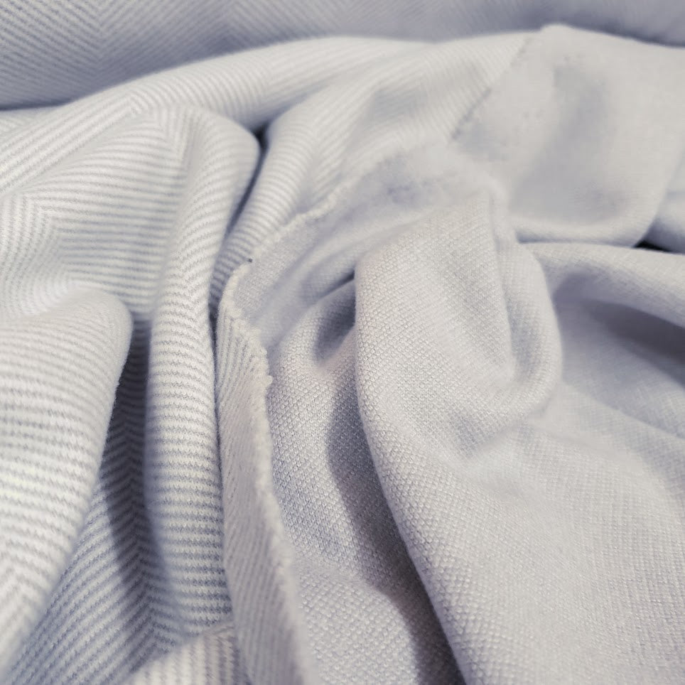 Wolloptik Doubleface - uni Fischgrät ecru