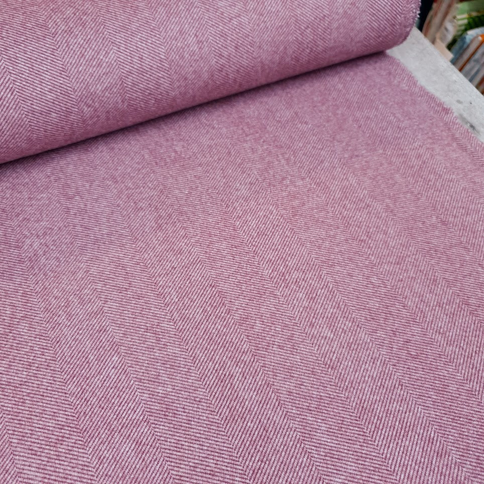 Wolloptik Doubleface - uni Fischgrät beere