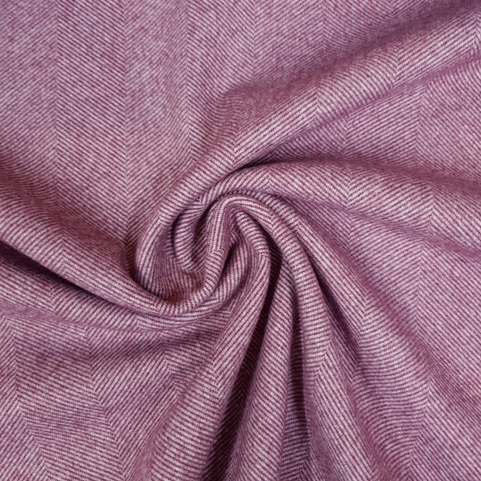 Wolloptik Doubleface - uni Fischgrät beere