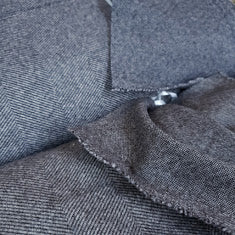 Wolloptik Doubleface - uni Fischgrät blaugrau