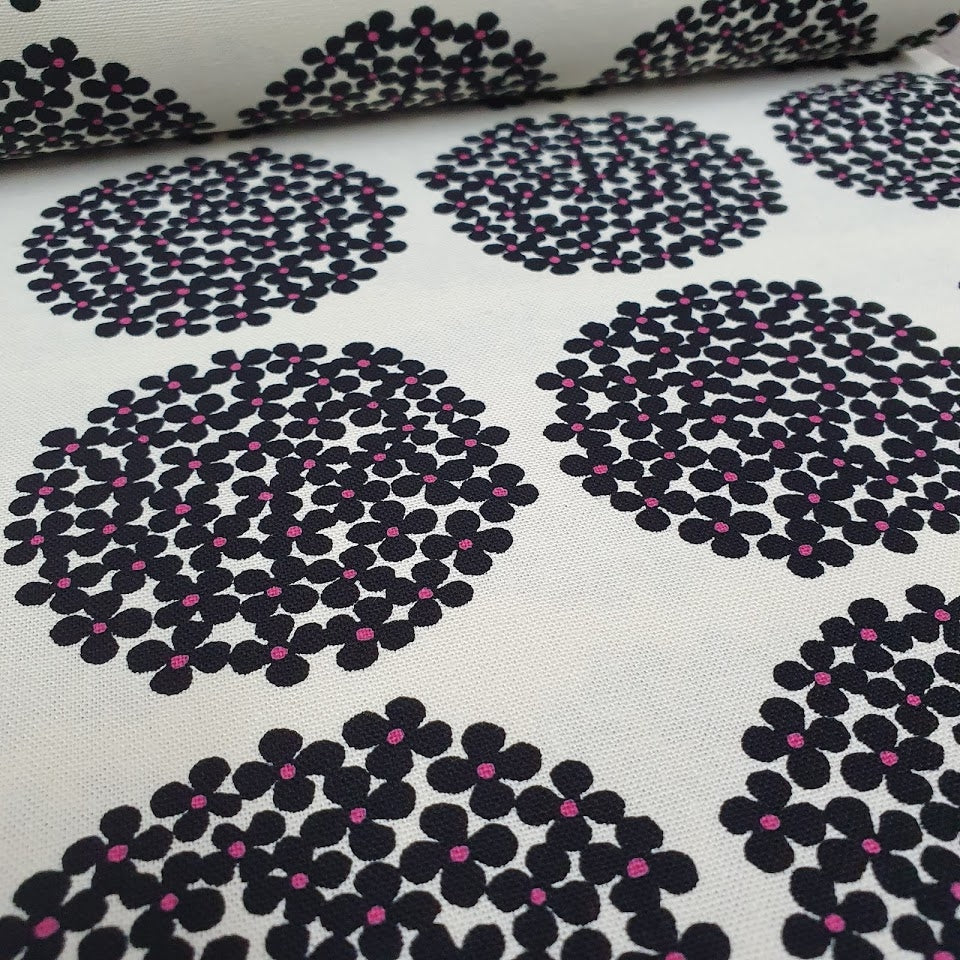 Kobayashi Canvas - Flower Dots - weiß-schwarz