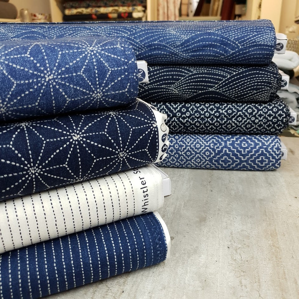 Windham Fabrics - Sashiko - Waves - denim