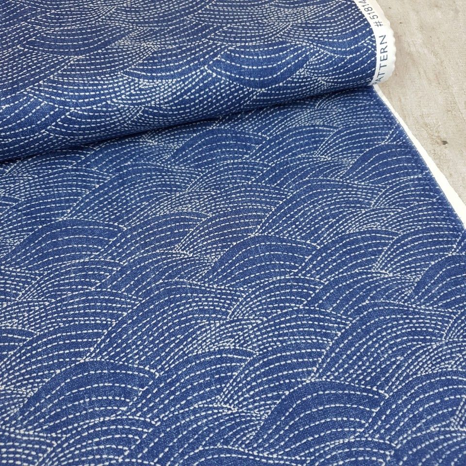 Windham Fabrics - Sashiko - Waves - denim