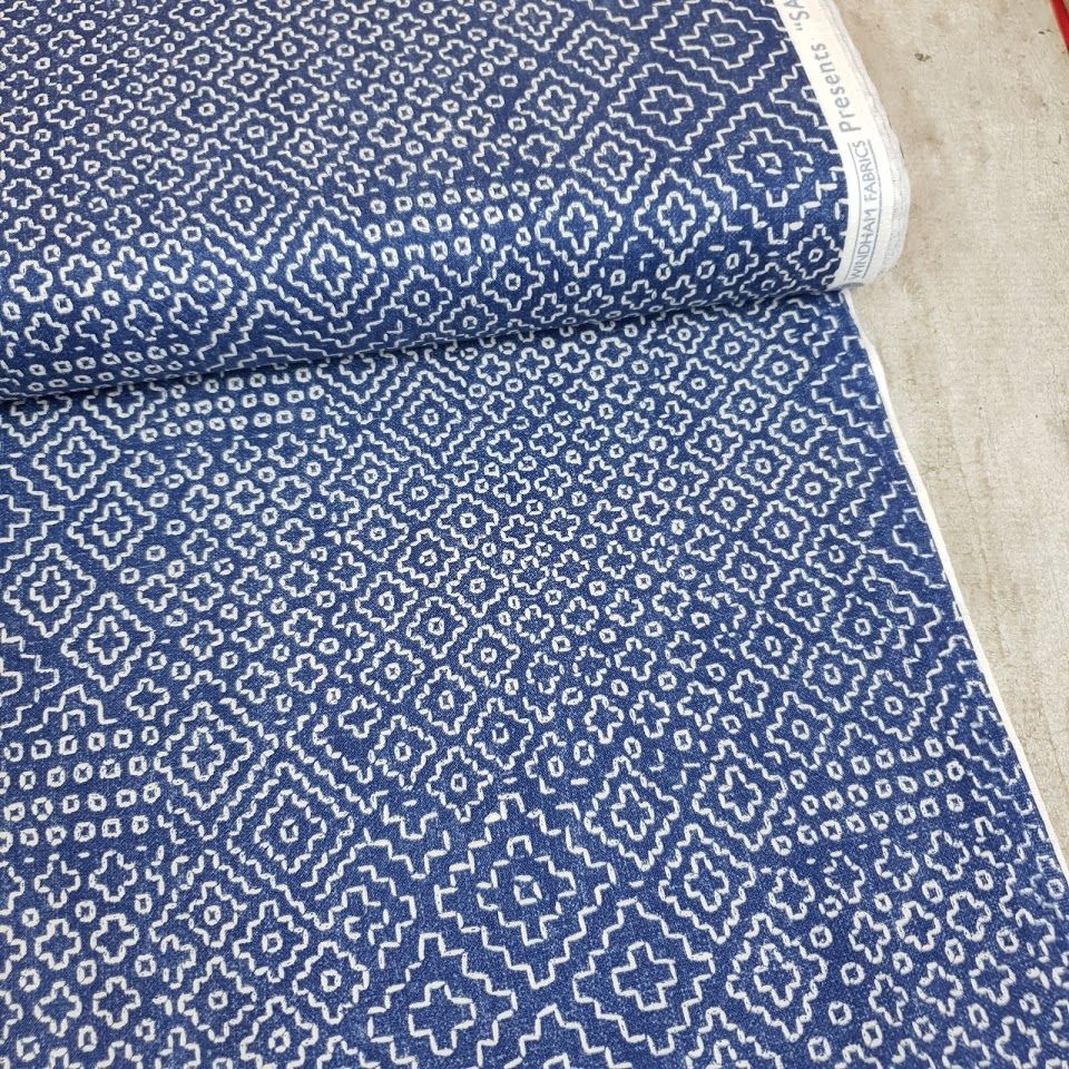 Windham Fabrics - Sashiko - Stitch Sampler - denim