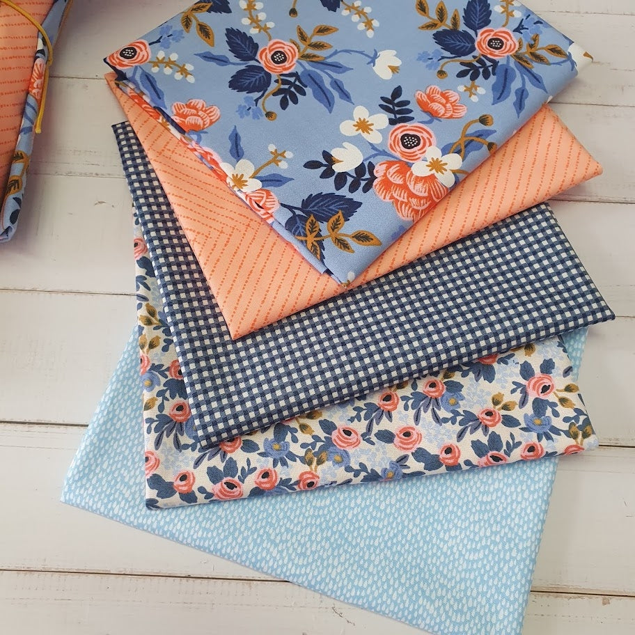 Fatquarter Set - Rifle Paper Les Fleurs - blau