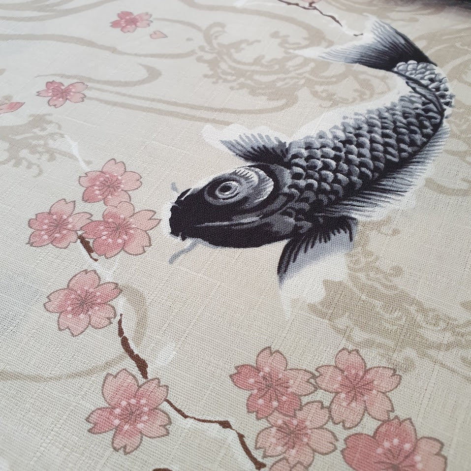 Kokka - Dobby Koi - Barkcloth - ecru