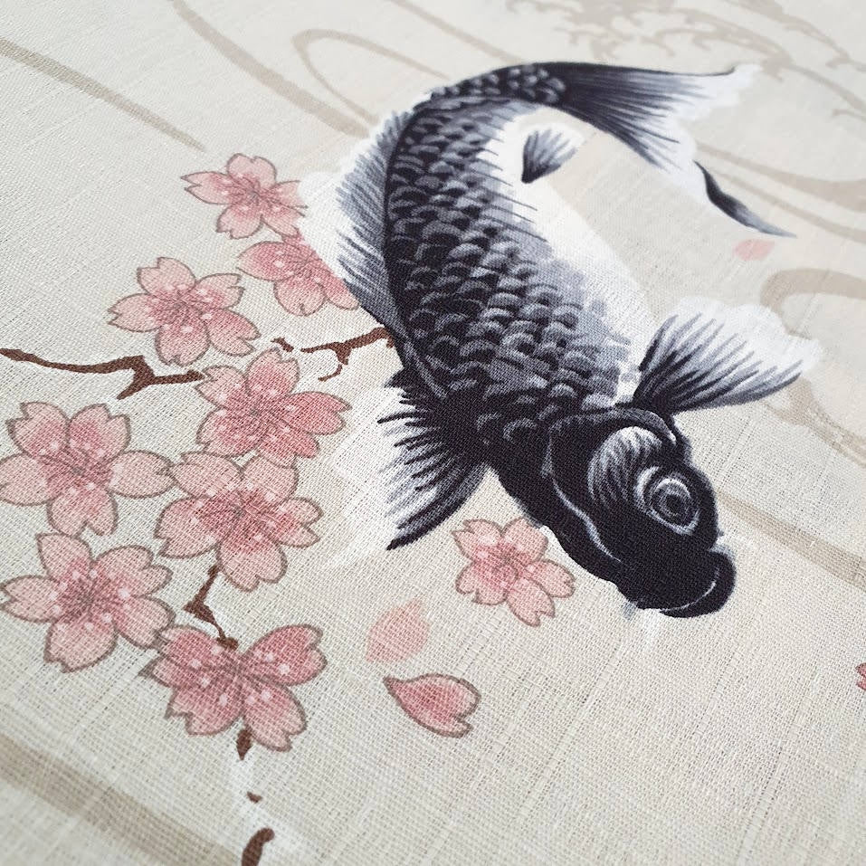 Kokka - Dobby Koi - Barkcloth - ecru