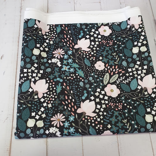 MYO Design - Twill Canvas - Winter Blumenwiese - schwarz