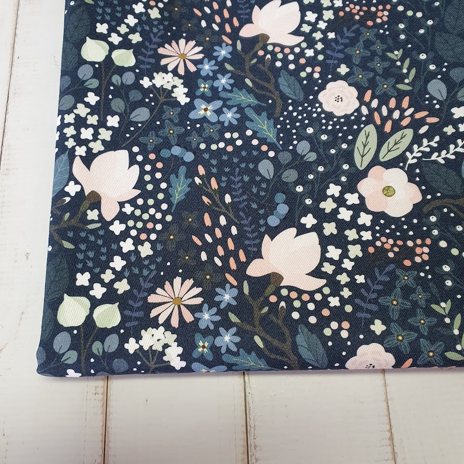 MYO Design - Twill Canvas - Winter Blumenwiese - blue