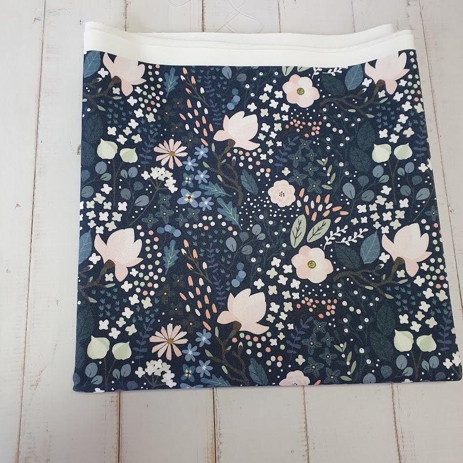 MYO Design - Twill Canvas - Winter Blumenwiese - blue