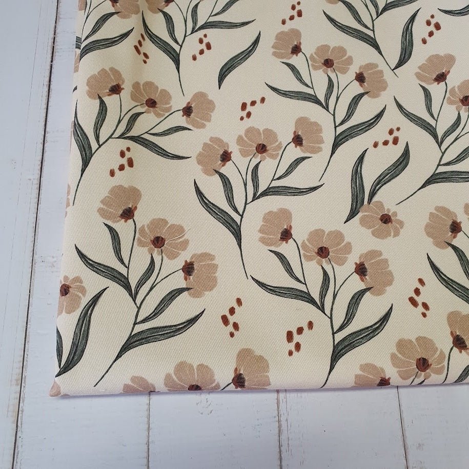 MYO Design - Twill Canvas - Boho Flowers - cremeweiss