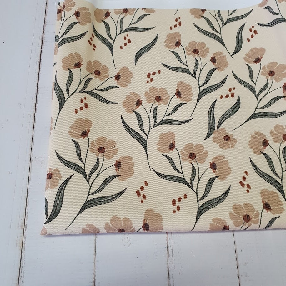 MYO Design - Twill Canvas - Boho Flowers - cremeweiss