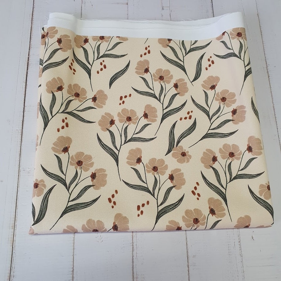 MYO Design - Twill Canvas - Boho Flowers - cremeweiss