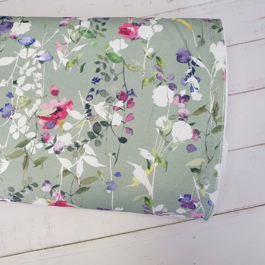 Canvas - Digital Druck - Flowers watercolours dustymint