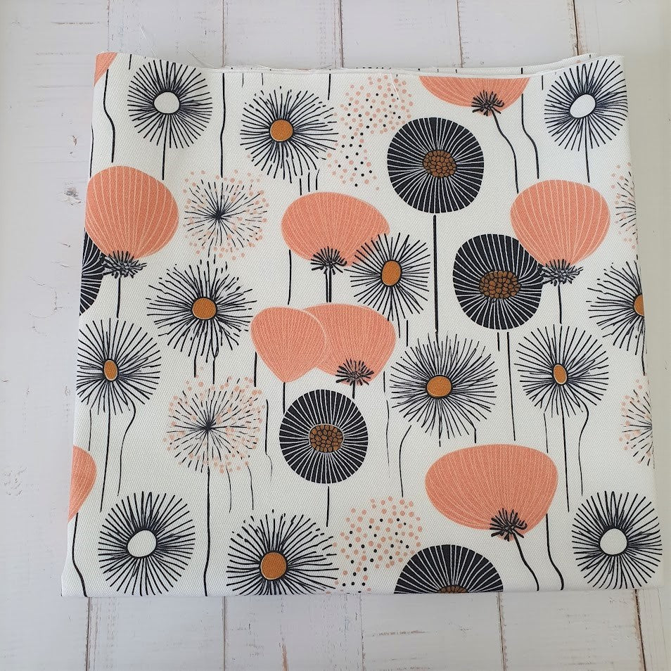 MYO Design - Twill Canvas - Abstract Flowers white