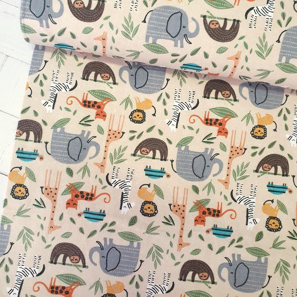 Windham Fabrics - Cubby Bear Flannel - Animals - beige