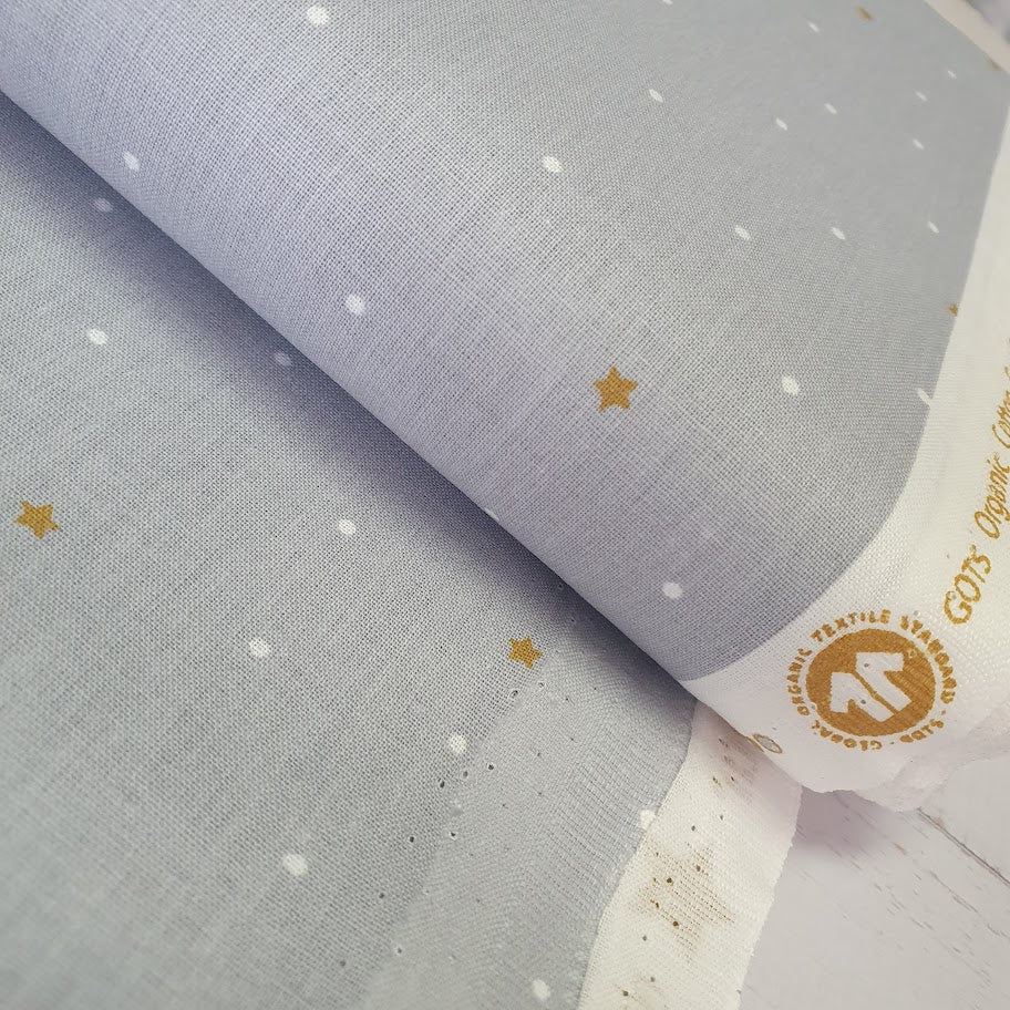 Bio Baumwollstoff - Mini Stars - grey