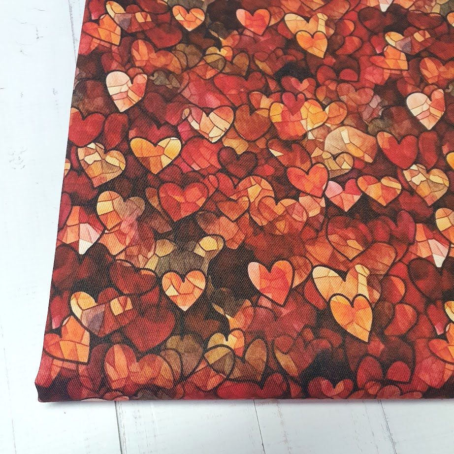 MYO Design - Twill Canvas - Hearts - rot