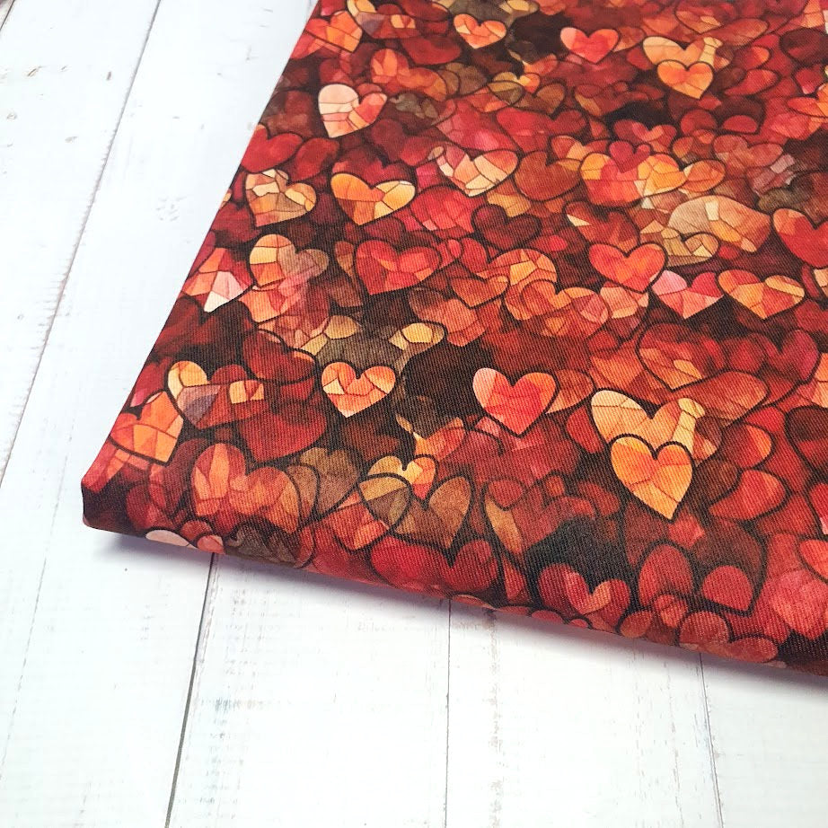 MYO Design - Twill Canvas - Hearts - rot