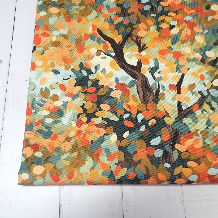 MYO Design - Twill Canvas - Herbstblätterwald - orange