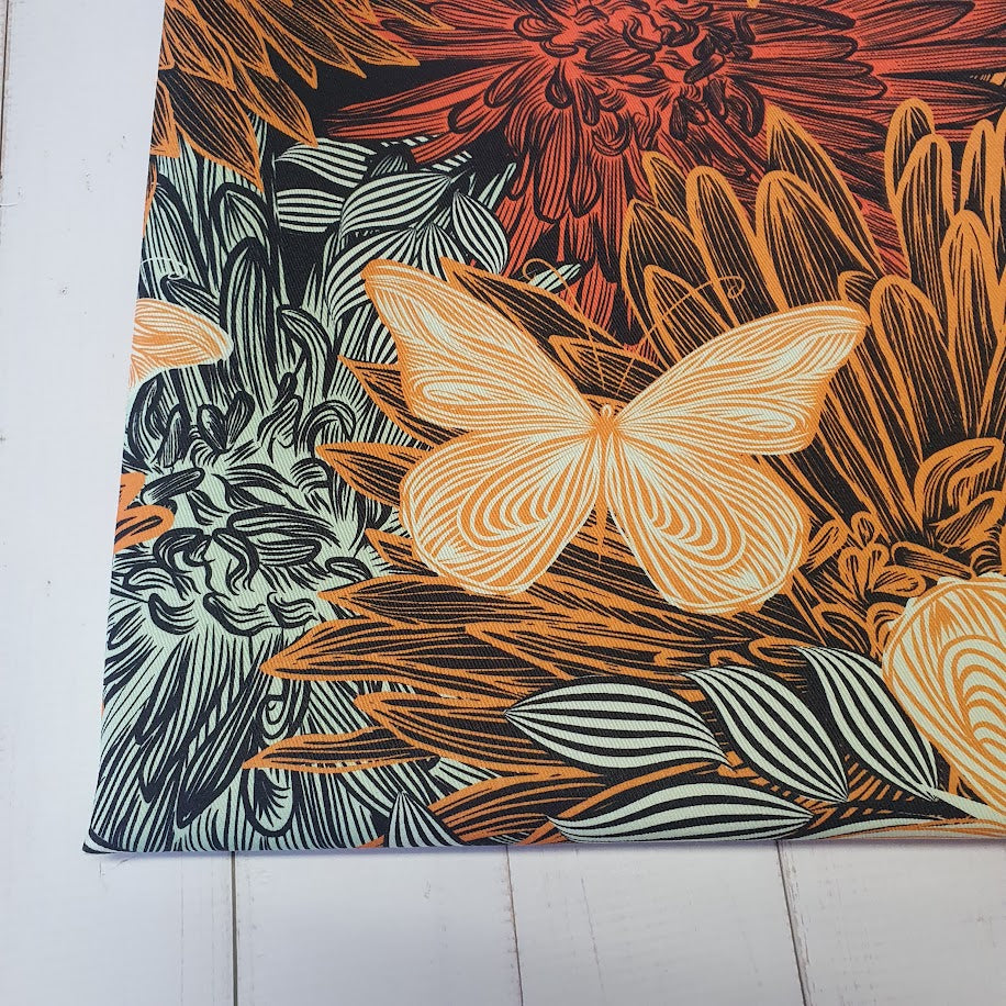 MYO Design - Twill Canvas - Orange Flowers