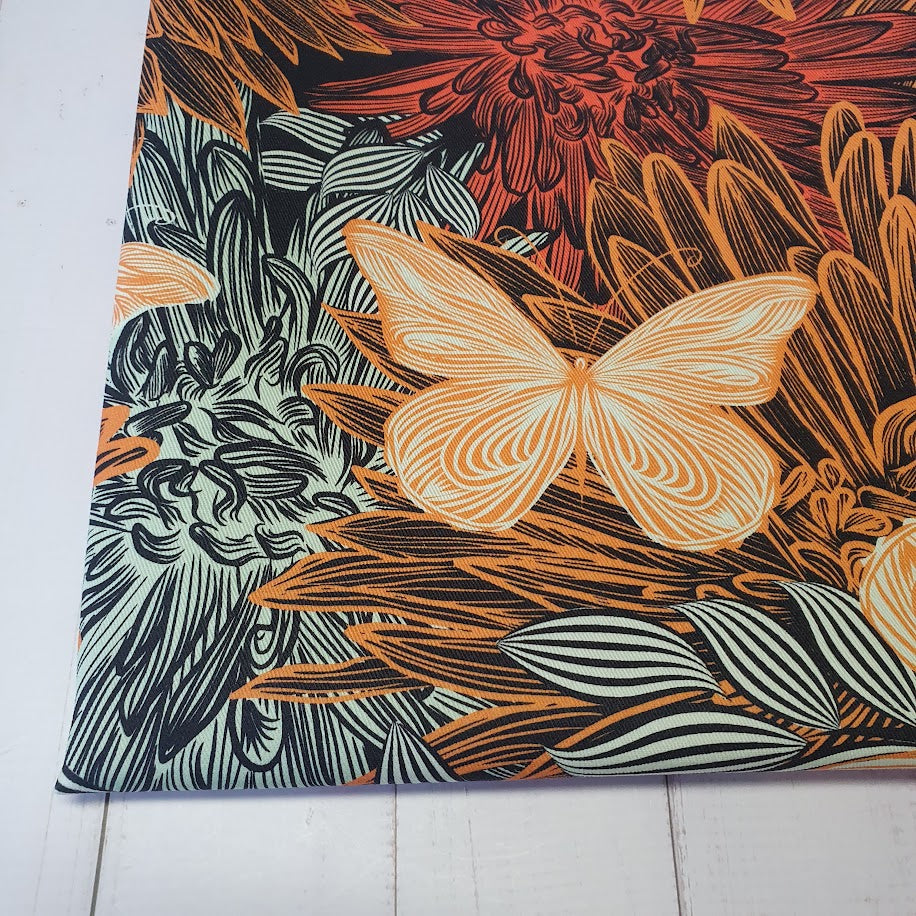 MYO Design - Twill Canvas - Orange Flowers