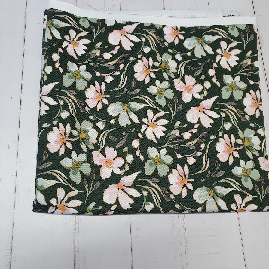 MYO Design - Twill Canvas - Wildflowers watercolor green