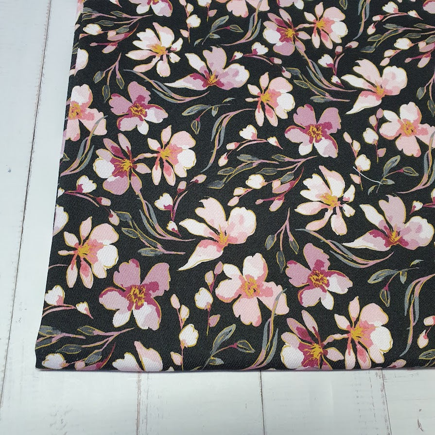 MYO Design - Twill Canvas - Wildflowers watercolor rose