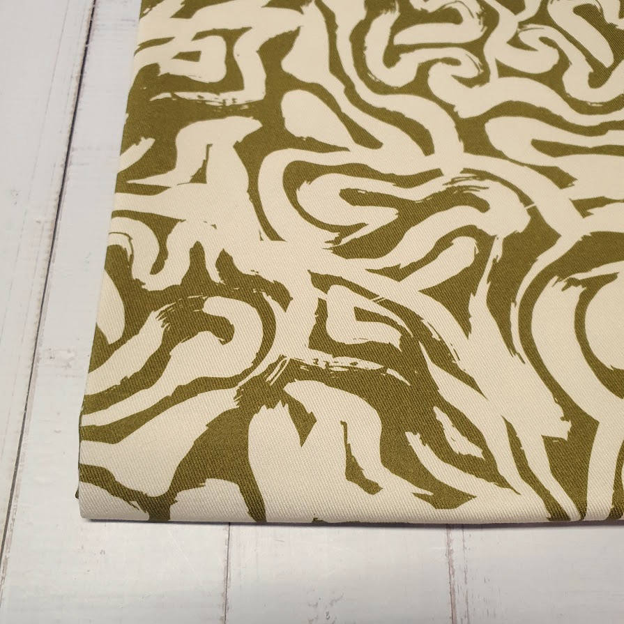 MYO Design - Twill Canvas - Brush Stroke Painting - olive