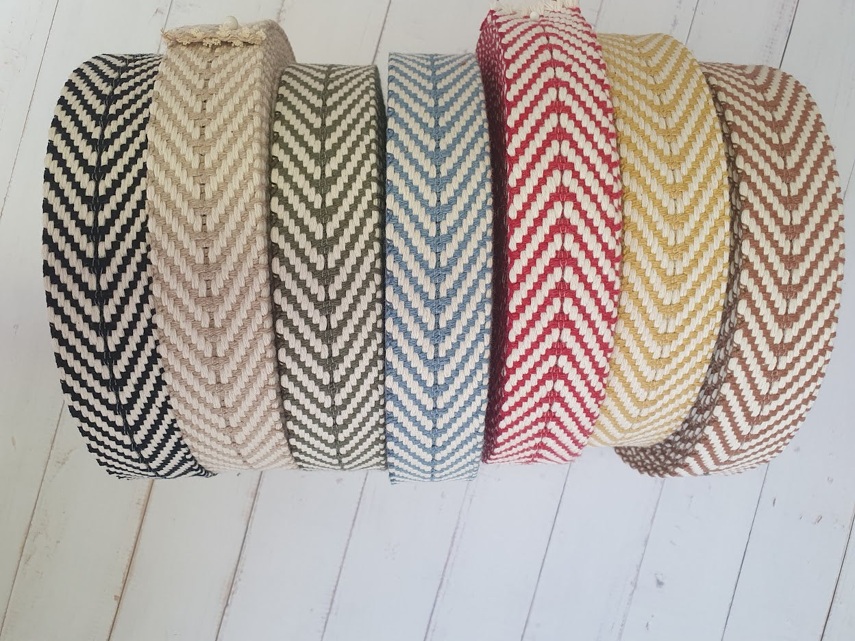 Chevron Baumwollgurtband Recycelt - 40mm - verschiedene Farben