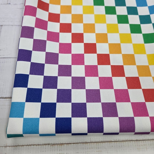 Vorbestellung Rainbow Checkerd - Karo Twill Canvas in bunten Farben
