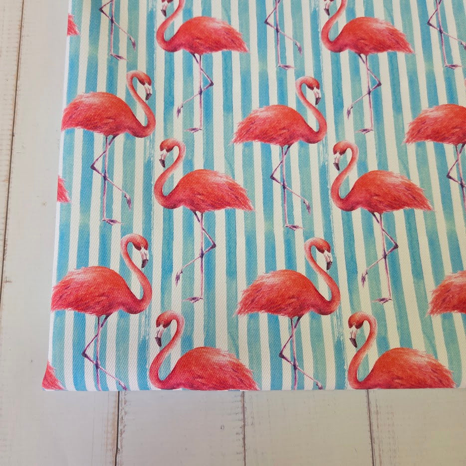 MYO Design - Twill Canvas - Summertime - Flamingos - türkis