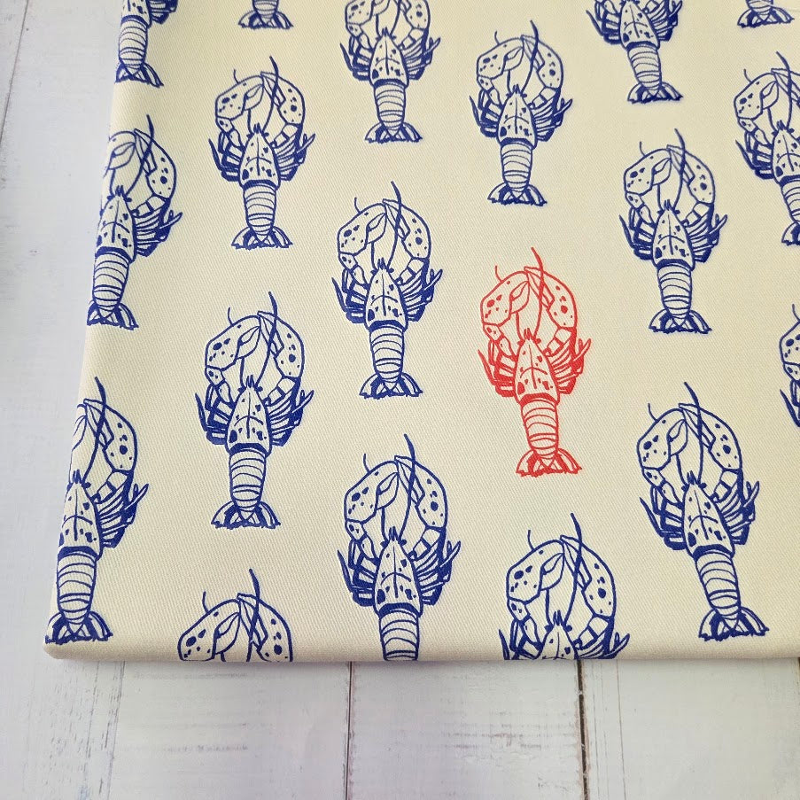 MYO Design - Twill Canvas - Lobster blue-white