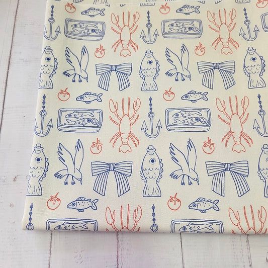 MYO Design - Twill Canvas - Seafood blau-weiss