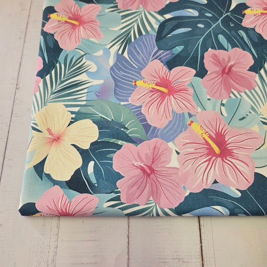 MYO Design - Twill Canvas - Hibiscus - Pastell