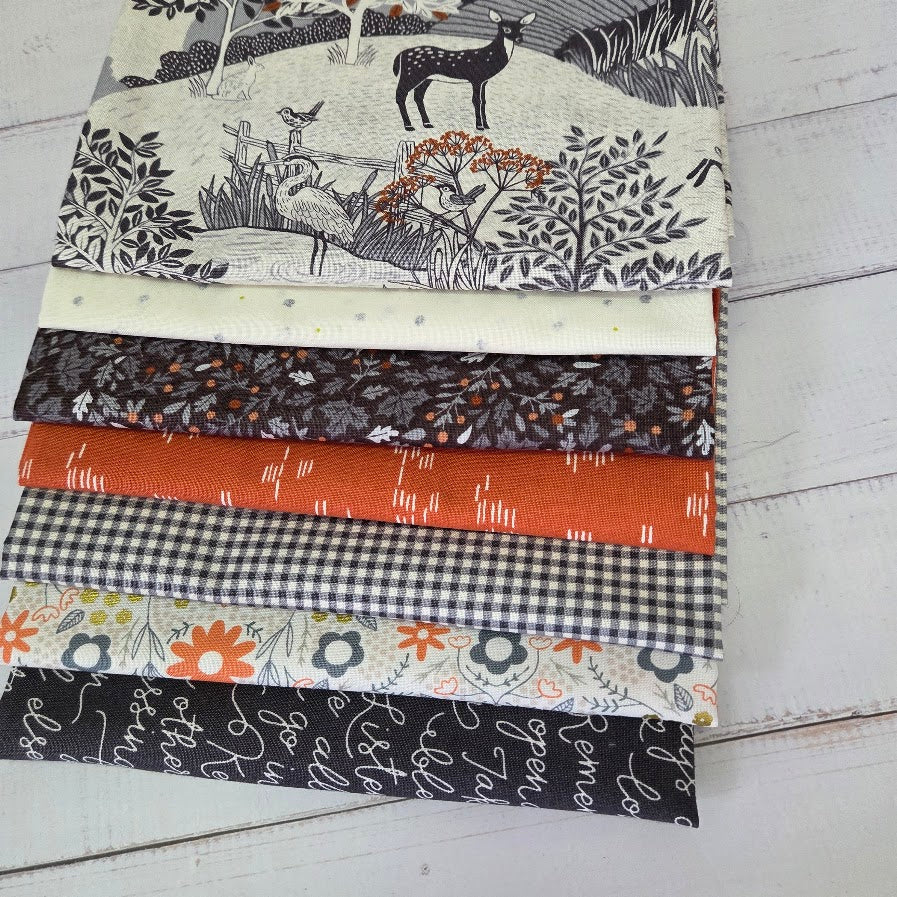 Fatquarter Set - Woodlands - grau-weiss