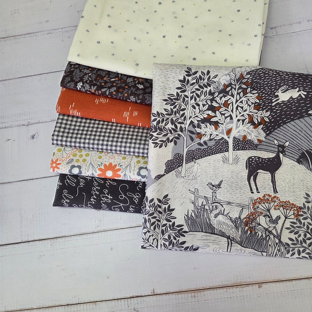 Fatquarter Set - Woodlands - grau-weiss