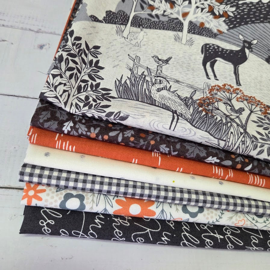 Fatquarter Set - Woodlands - grau-weiss