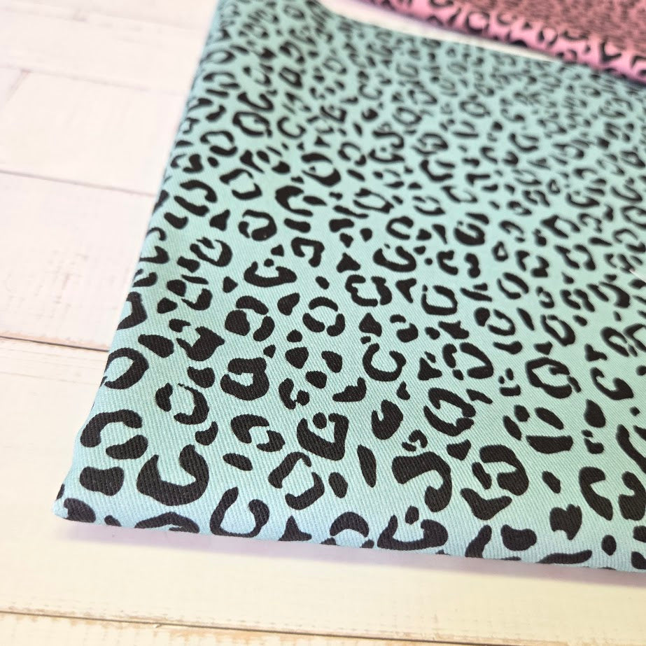 MYO Design - Twill Canvas - Leopard - dustymint
