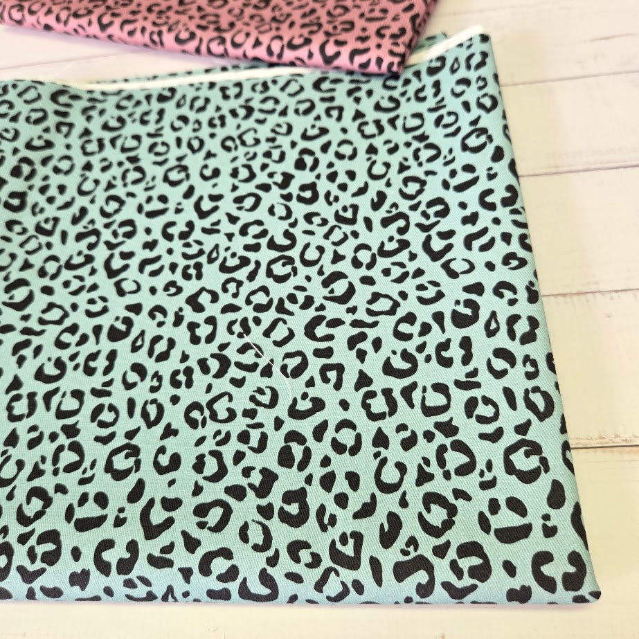 MYO Design - Twill Canvas - Leopard - dustymint