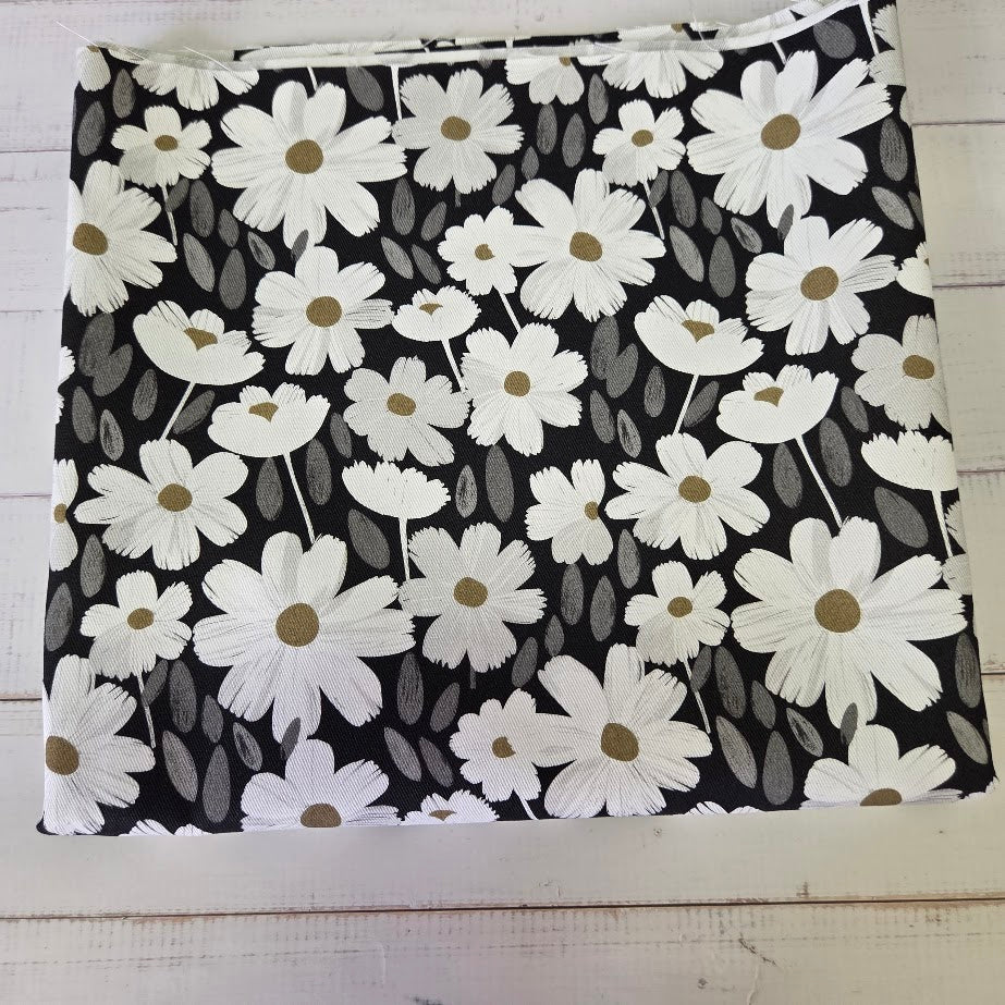 MYO Design - Twill Canvas - Flowers - schwarz-weiss