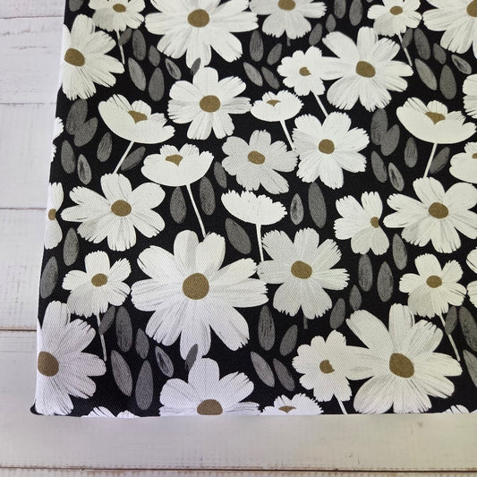 MYO Design - Twill Canvas - Flowers - schwarz-weiss