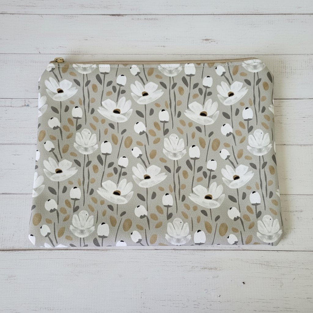 MYO Design - Twill Canvas - Flowers - taupe-grey