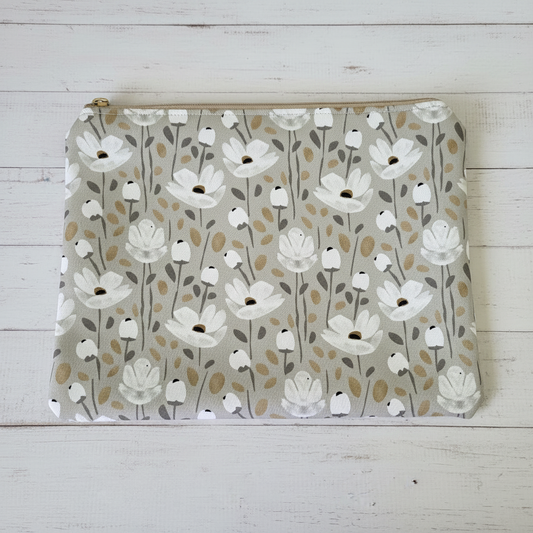 MYO Design - Twill Canvas - Flowers - taupe-grey