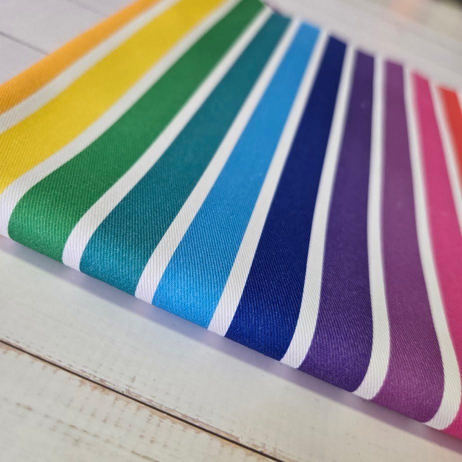 MYO Design - Twill Canvas - Stripes - Rainbow white