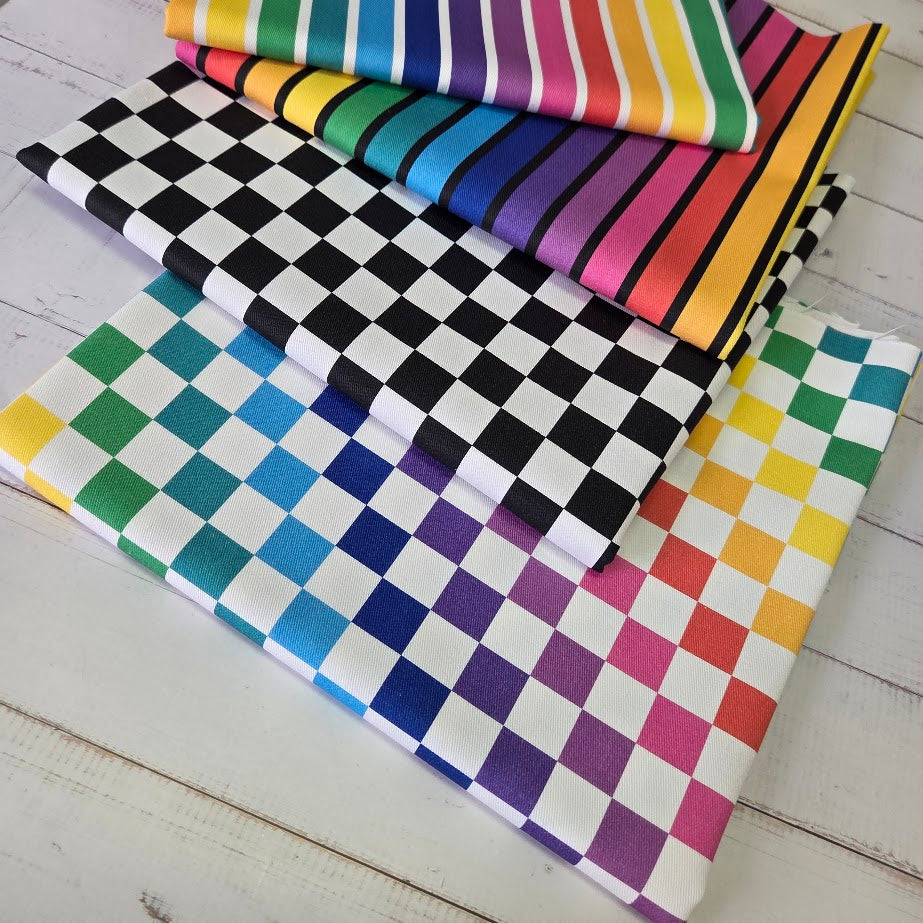 MYO Design - Twill Canvas - Stripes - Rainbow white