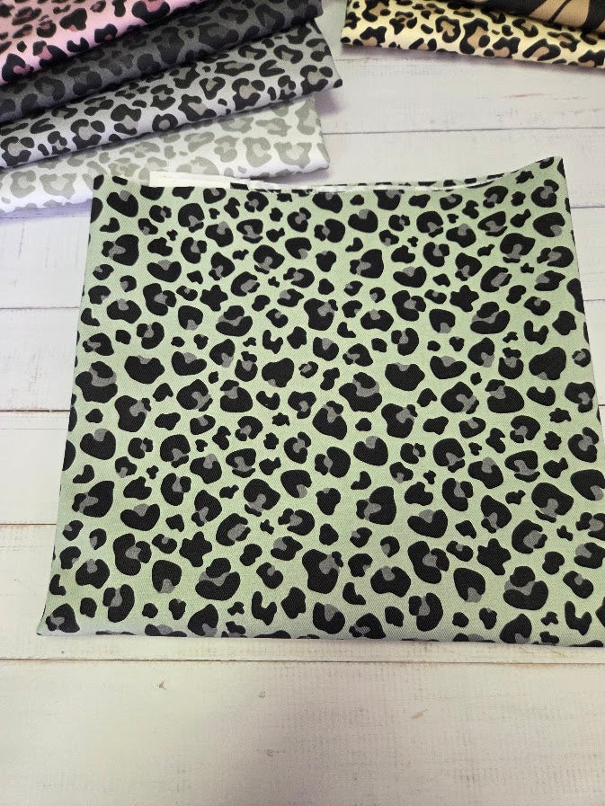 MYO Design - Twill Canvas - Leopard - dustymint