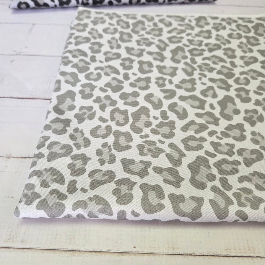 MYO Design - Twill Canvas - Leopard - silbergrau