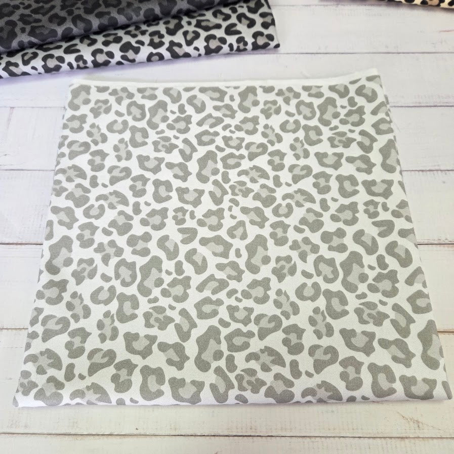 MYO Design - Twill Canvas - Leopard - silbergrau