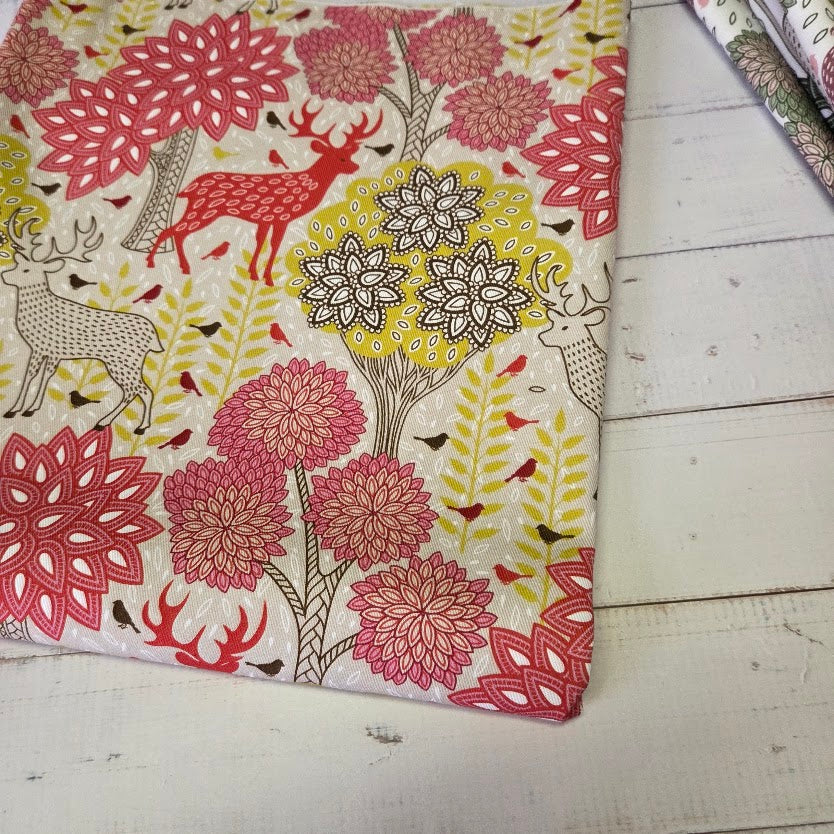 MYO Design - Twill Canvas - Zauberwald - rot-gelb